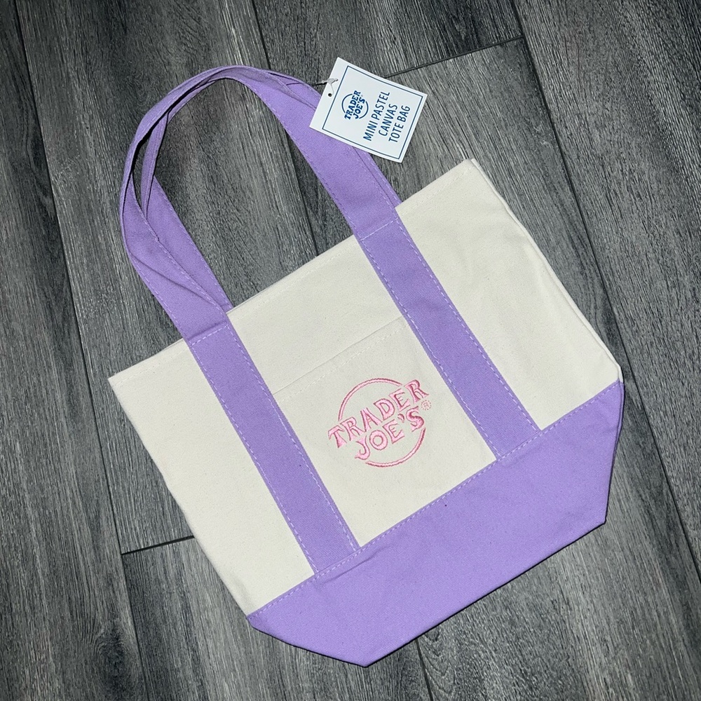 Trader Joe’s Purple and pink pastel mini tote